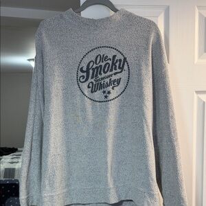 MV Sport Heather Gray Sweatshirt with Navy Graphic